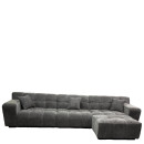Καναπές Γωνιακός ArteLibre ORVELLA Γκρι Ύφασμα 363x194x80cm