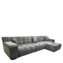 Καναπές Γωνιακός ArteLibre ORVELLA Γκρι Ύφασμα 363x194x80cm