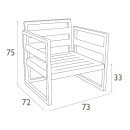 MYKONOS ΠΟΛΥΘΡΟΝΑ TAUPE ΜΕ ΜΑΞ. 73X72X75εκ. ΠΟΛ/ΝΙΟΥ