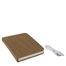 Λάμπα LED Ατμόσφαιρας Επιτραπέζια Βιβλίο Με Εξώφυλλο Δερματίνης Επαναφορτιζόμενη Καφέ 17x13cm