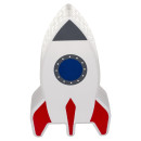 Λάμπα Νυχτός Πύραυλος Με Προτζέκτορα Αστεριών Μπαταρίας Πλαστικό 15cm