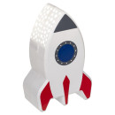 Λάμπα Νυχτός Πύραυλος Με Προτζέκτορα Αστεριών Μπαταρίας Πλαστικό 15cm