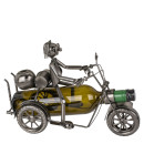 Θήκη Κρασιού Μοτοσυκλετιστής Ασημί Μέταλλο 30x21cm