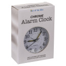 Ρολόι Επιτραπέζιο Με Ξυπνητήρι Ασημί Μέταλλο 17x11cm