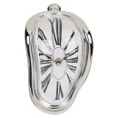 Ρολόι Επιτραπέζιο Χρόνος Που Λιώνει Ασημί Πλαστικό 18x13cm