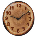 Ρολόι Τοίχου Κορμός Δέντρου Καφέ Πλαστικό 27x30x4cm