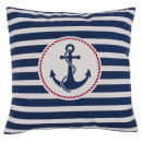 Διακοσμητικό Μαξιλάρι Άγκυρα Με Φερμουάρ Μπλε/Λευκό 64% Polyester/19% Βαμβάκι/17% Βισκόζη 40x40cm 1Τμχ