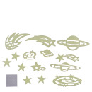 Αυτοκόλλητα Τοίχου Που Φωσφορίζουν Αστέρια Και Πλανήτες Σετ 15Τμχ Σε 3 Σχέδια