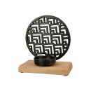 Θήκη Ρεσώ ArteLibre Με Διακοσμητικό Κύκλο Σε Βάση Μαύρο/Φυσικό Αλουμίνιο/Ξύλο 10x18x20cm Σε 3 Σχέδια