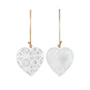 Διακοσμητικό Κρεμαστό ArteLibre Καρδιά Λευκό Μέταλλο 2x15x16cm Σε 2 Σχέδια