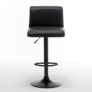 Σκαμπό Bar ArteLibre ARMOR Με Πλάτη Πτυσσόμενο Μαύρο/Λευκό PU/Μέταλλο 45x48x86-107.5cm