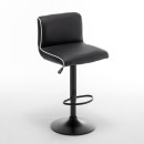 Σκαμπό Bar ArteLibre ARMOR Με Πλάτη Πτυσσόμενο Μαύρο/Λευκό PU/Μέταλλο 45x48x86-107.5cm