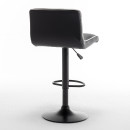 Σκαμπό Bar ArteLibre ARMOR Με Πλάτη Πτυσσόμενο Μαύρο/Λευκό PU/Μέταλλο 45x48x86-107.5cm