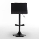 Σκαμπό Bar ArteLibre ARMOR Με Πλάτη Πτυσσόμενο Μαύρο/Λευκό PU/Μέταλλο 45x48x86-107.5cm