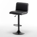 Σκαμπό Bar ArteLibre ARMOR Με Πλάτη Πτυσσόμενο Μαύρο/Λευκό PU/Μέταλλο 45x48x86-107.5cm