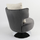 Πολυθρόνα ArteLibre PASSIFLORA Γκρι Σκούρο Ύφασμα/Μέταλλο 76x67x76cm