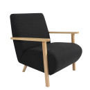 Πολυθρόνα ArteLibre GREVILLEA Μαύρο/Φυσικό Ύφασμα/Ξύλο 82x70.5x85cm