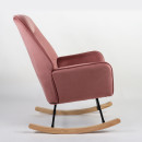 Πολυθρόνα Κουνιστή ArteLibre BERTIE Σάπιο Μήλο Βελούδο/Μέταλλο/Ξύλο 87x72x96cm