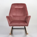 Πολυθρόνα Κουνιστή ArteLibre BERTIE Σάπιο Μήλο Βελούδο/Μέταλλο/Ξύλο 87x72x96cm