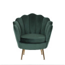 Πολυθρόνα ArteLibre FLORIAN Πράσινο Βελούδο/Μέταλλο/Ξύλο 74x80x75cm
