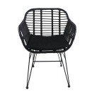 Καρέκλα Κήπου ArteLibre ACTORIUS Μαύρο Μέταλλο/Rattan 57x53x81cm