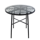 Τραπέζι Κήπου ArteLibre APPIUS Μαύρο Μέταλλο/Rattan/Γυαλί 70x70x74cm