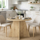 Τραπέζι Tailor Megapap Χρώμα Sapphire oak Ø100x75,7εκ.