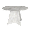 Τραπέζι Tailor Megapap Χρώμα Λευκό εφέ Μαρμάρου Ø120x75,7εκ.