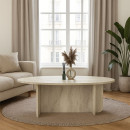 Τραπεζάκι Σαλονιού Ravey Megapap Χρώμα Travertine 120x60x39,6εκ.