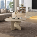 Τραπεζάκι Σαλονιού Mara Megapap Χρώμα Travertine Ø75x36,8εκ.