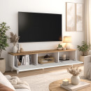 Έπιπλο Τηλεόρασης Bono Megapap Χρώμα Λευκό - Sepet oak 150x32,3x42,1εκ.