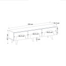 Έπιπλο Τηλεόρασης Bono Megapap Χρώμα Λευκό - Sepet oak 150x32,3x42,1εκ.