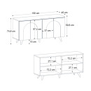 Μπουφές Bono Megapap Χρώμα Λευκό - Sepet oak 150x45x74,6εκ.
