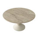 Τραπεζάκι Σαλονιού Lepper Megapap Χρώμα Travertine - Sandstone Ø75x39,8εκ.