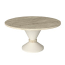 Τραπεζάκι Σαλονιού Lepper Megapap Χρώμα Travertine - Sandstone Ø75x39,8εκ.