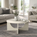 Τραπεζάκι Σαλονιού Lemmar Megapap Χρώμα Sandstone Ø75x36,8εκ.