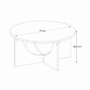 Τραπεζάκι Σαλονιού Lemmar Megapap Χρώμα Sandstone Ø75x36,8εκ.