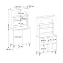 Έπιπλο Κουζίνας με led Melinta 2 Megapap Χρώμα Λευκό 90x40x181,8εκ.