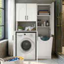 Ντουλάπι με Καλάθι Απλύτων Verga Megapap Χρώμα Λευκό 45x40x180εκ.