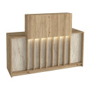 Γραφείο Υποδοχής - Reception Davis Megapap με led Χρώμα Sepet oak - Travertine 150x41,8x115εκ.