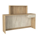 Γραφείο Υποδοχής - Reception Davis Megapap με led Χρώμα Sepet oak - Travertine 150x41,8x115εκ.