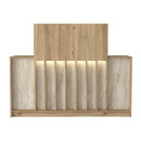 Γραφείο Υποδοχής - Reception Davis Megapap με led Χρώμα Sepet oak - Travertine 150x41,8x115εκ.