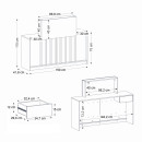 Γραφείο Υποδοχής - Reception Davis Megapap με led Χρώμα Sepet oak - Travertine 150x41,8x115εκ.