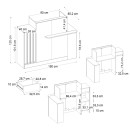 Γραφείο Υποδοχής - Reception Dayana Megapap με led Χρώμα Travertine - Sandstone 150x85,2x120εκ.