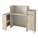 Γραφείο Υποδοχής - Reception Dayana Megapap με led Χρώμα Travertine - Sandstone 150x85,2x120εκ.