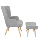 Πολυθρόνα ArteLibre AMARANTHUS Με Υποπόδιο Γκρι 98x70x77cm