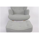 Πολυθρόνα ArteLibre AMARANTHUS Με Υποπόδιο Γκρι 98x70x77cm