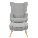 Πολυθρόνα ArteLibre AMARANTHUS Με Υποπόδιο Γκρι 98x70x77cm