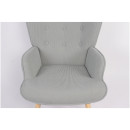 Πολυθρόνα ArteLibre AMARANTHUS Με Υποπόδιο Γκρι 98x70x77cm