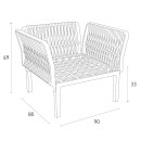 PORTOFINO LOUNGE ΠΟΛΥΘΡΟΝΑ TAUPE/ΜΑΞ. BEIGE(Σ2)ΠΟΛ/ΝΙΟΥ 90X80Χ69εκ.